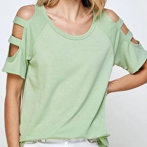 Sage Green Cut Out Top M